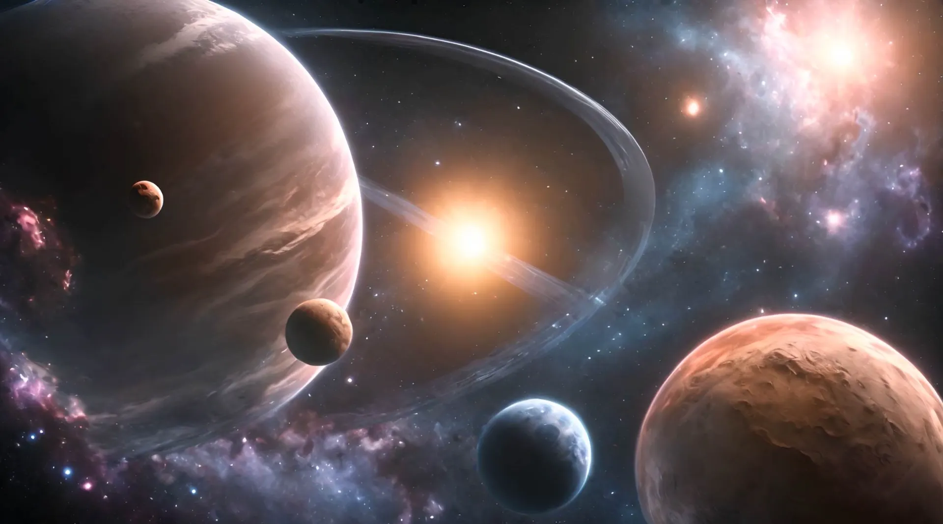 Planets and Stars in Deep Space Motion Graphics Video